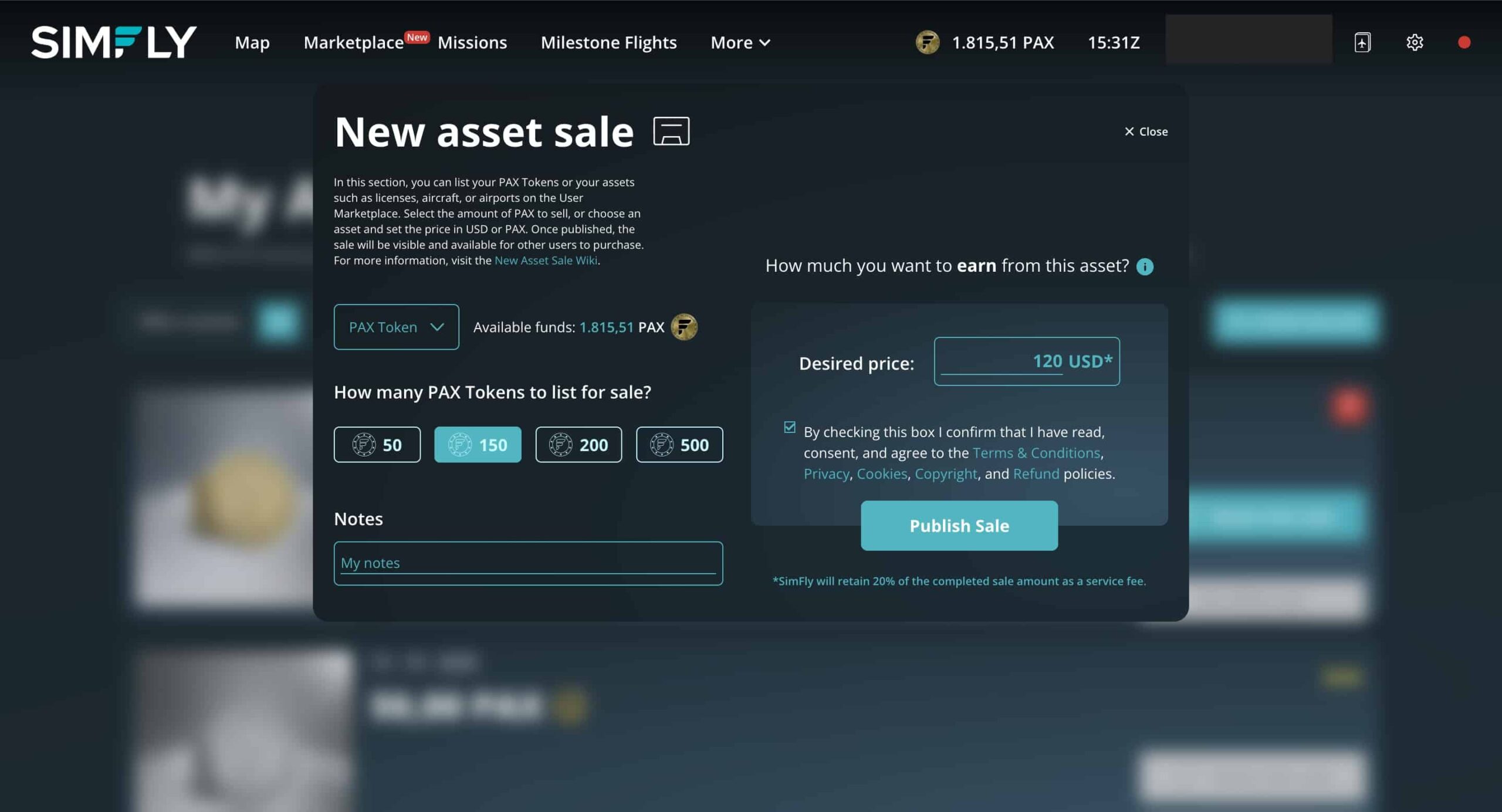 New asset sale 