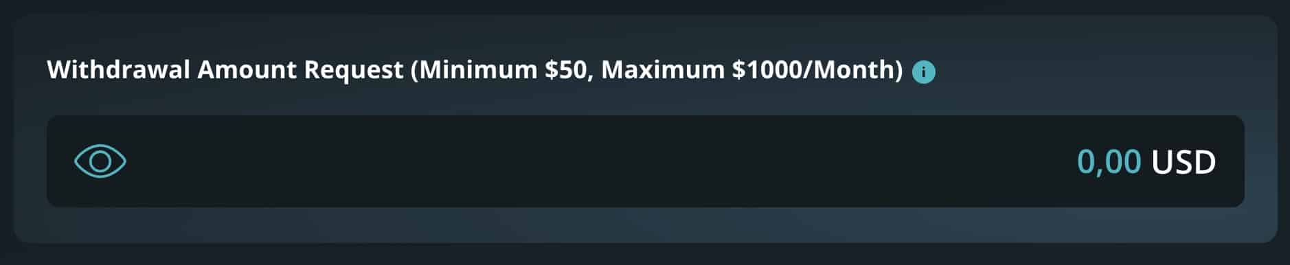 Withdrawal Amount Request